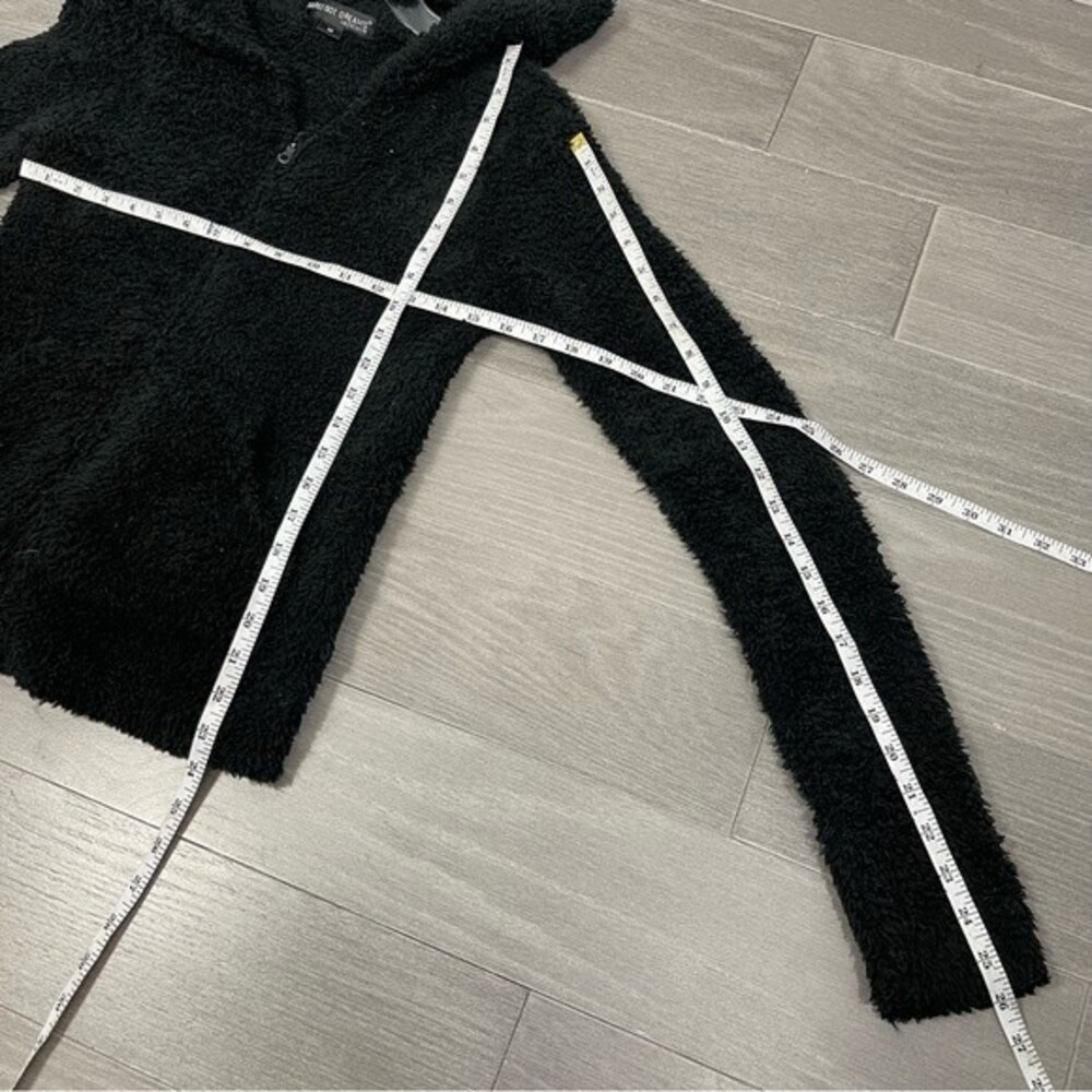 Barefoot Dreams CozyChic Relaxed Zip Up Pocket Hoodie Fuzzy Jacket Black 515 M - Picture 14 of 14